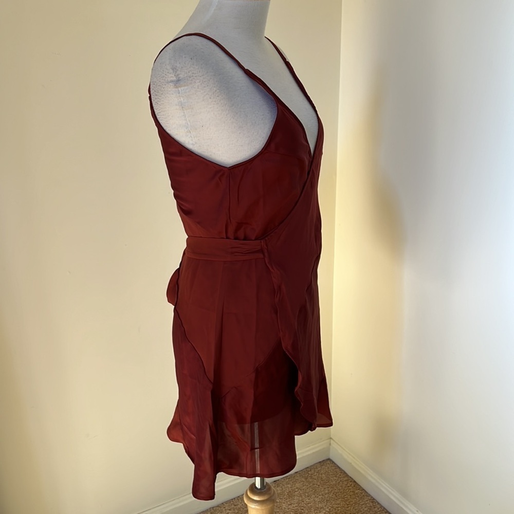 New! Free people intimately cowboy SZ XS like me wrap mini slip dress. - Picture 4 of 11
